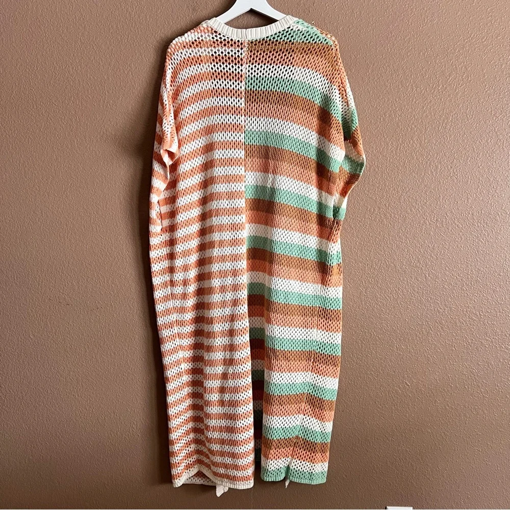 Torrid Striped Knit Duster Open Cardigan Sweater Size 1/2